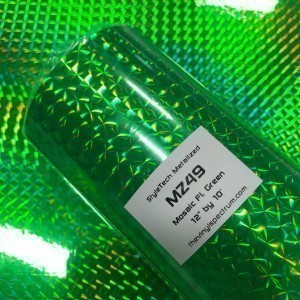 MZ49 Fluorescent Green Mosaic Metalized Roll