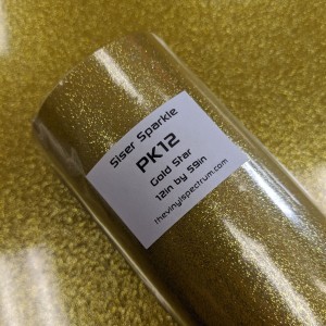 PK12 Gold Star Sparkle Glitter Roll