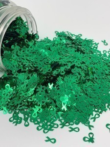 Awareness Ribbon Green - Shape Glitter