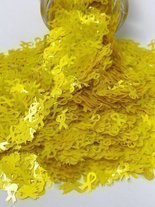Awareness Ribbon Yellow - Shape Glitter